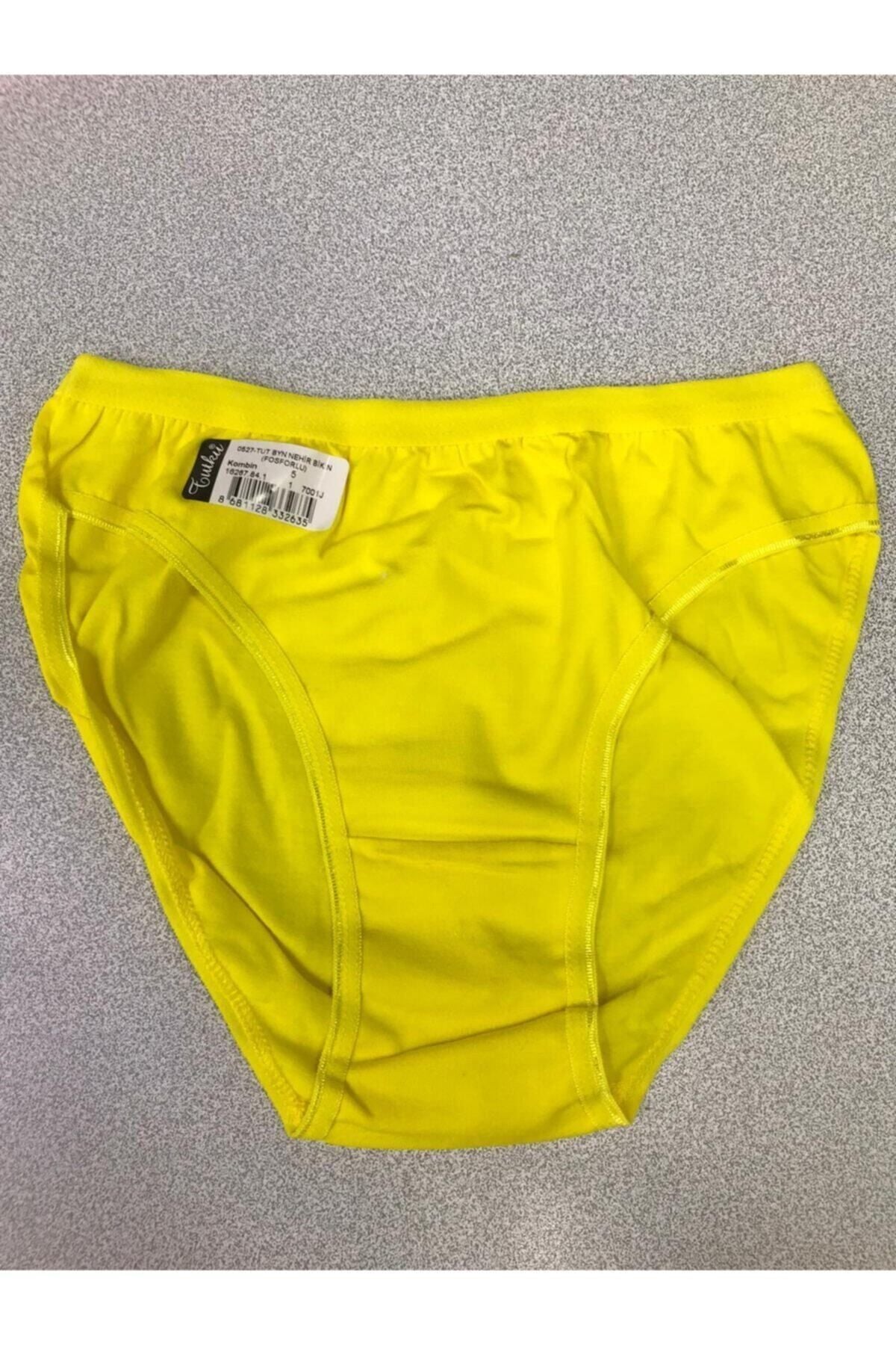 Tutku 12'li Paket Bayan Kadın Düz Fosforlu Bikini Külot Asorti Kilot