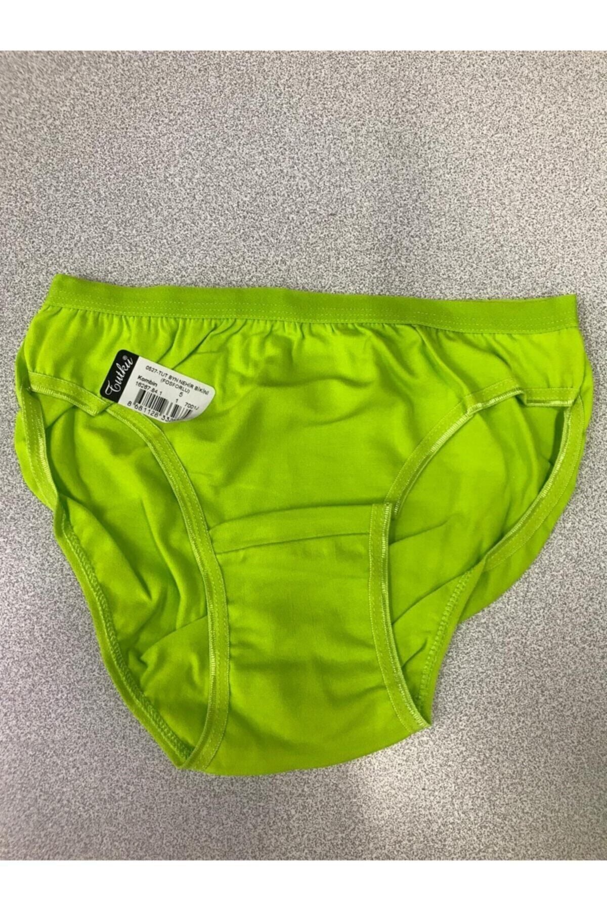 Tutku 12'li Paket Bayan Kadın Düz Fosforlu Bikini Külot Asorti Kilot