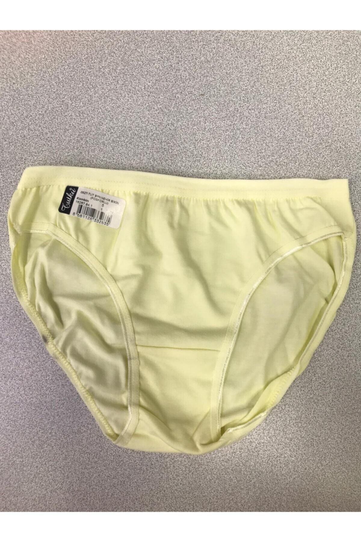 Tutku 12'li Paket Bayan Kadın Düz Fosforlu Bikini Külot Asorti Kilot