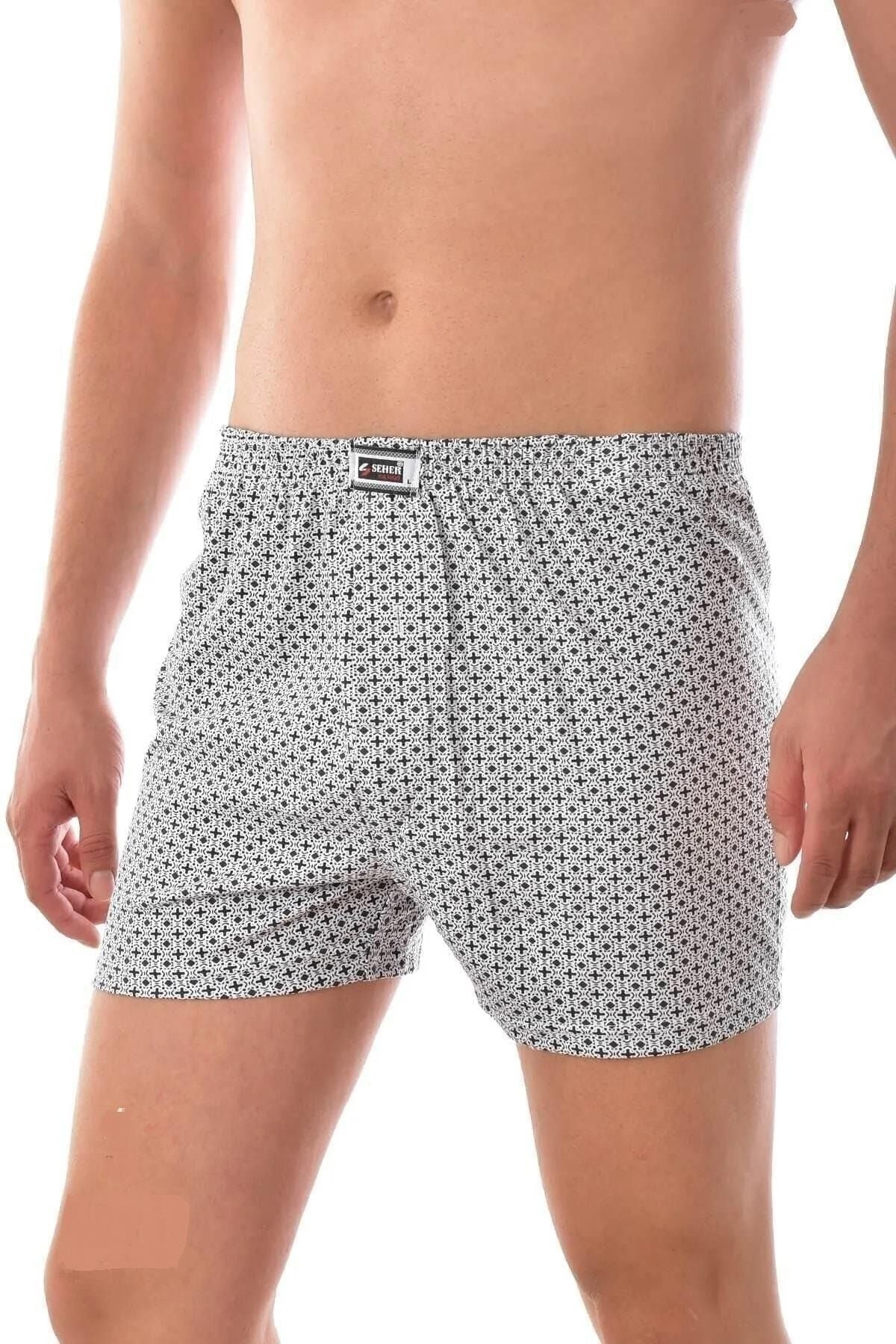 Seher Yıldızı Erkek Desenli Boxer 007 - 12 Adet