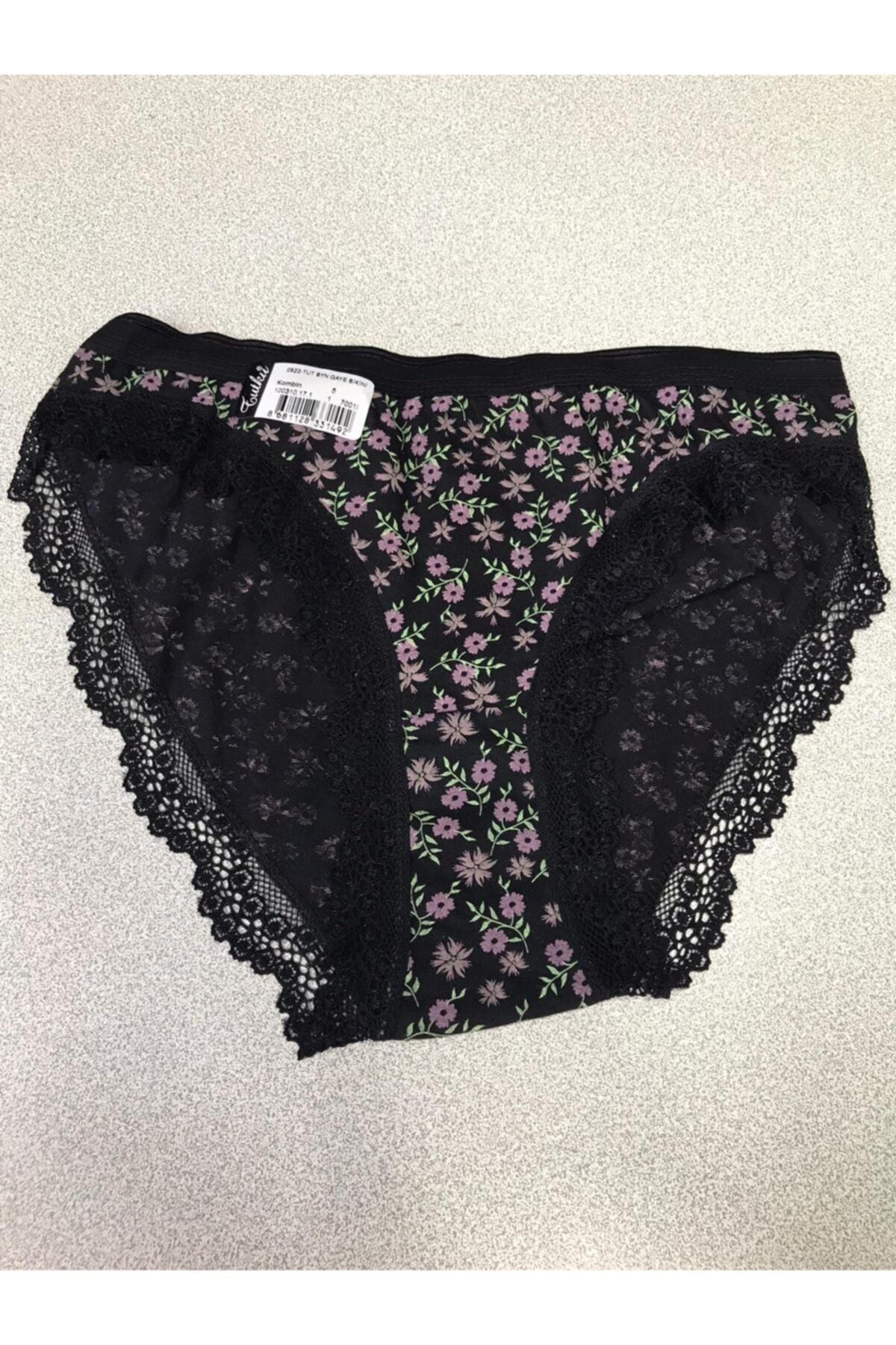 Tutku 12'li Paket Kadın Desenli Paça Dantelli Bikini Külot Asorti Kilot