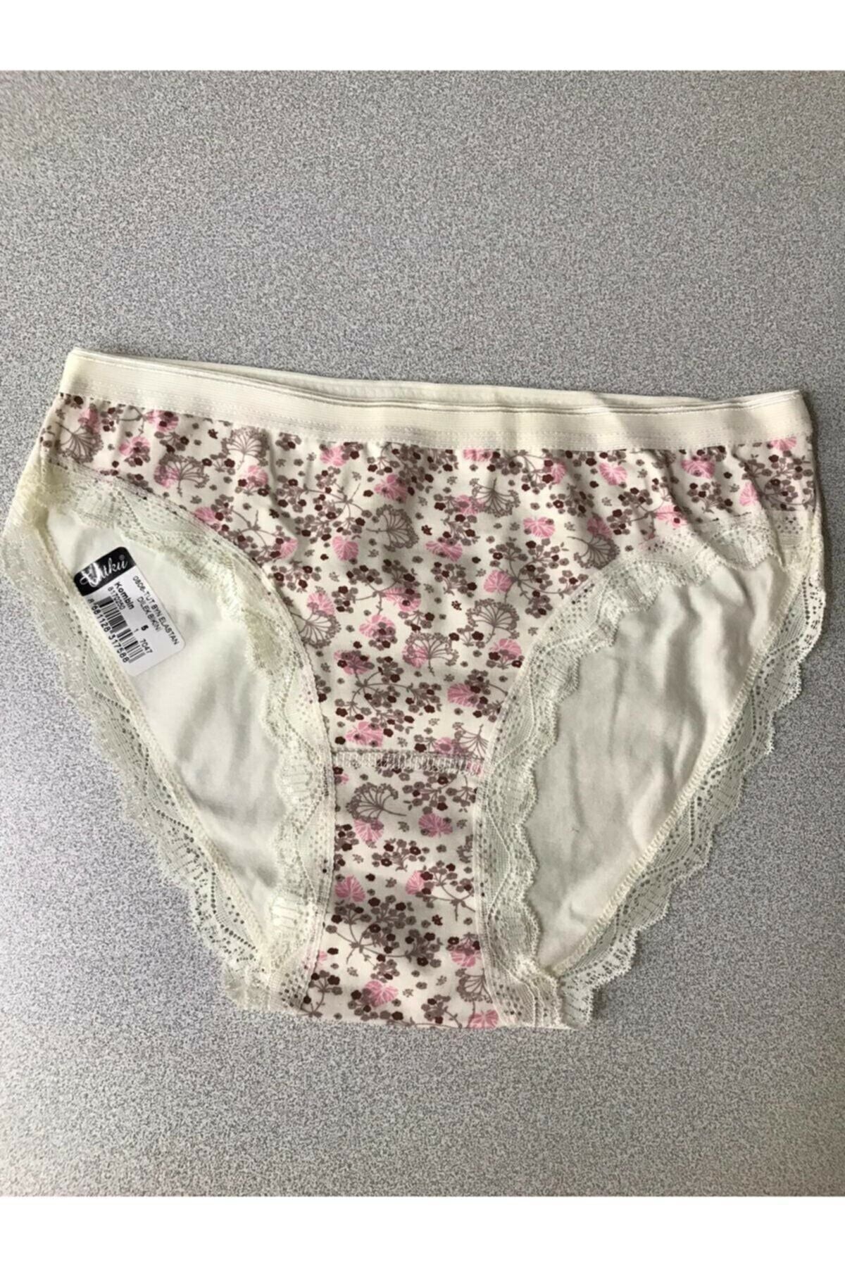 Tutku 12'li Paket Kadın Desenli Dantelli Bikini Külot Asorti Kilot