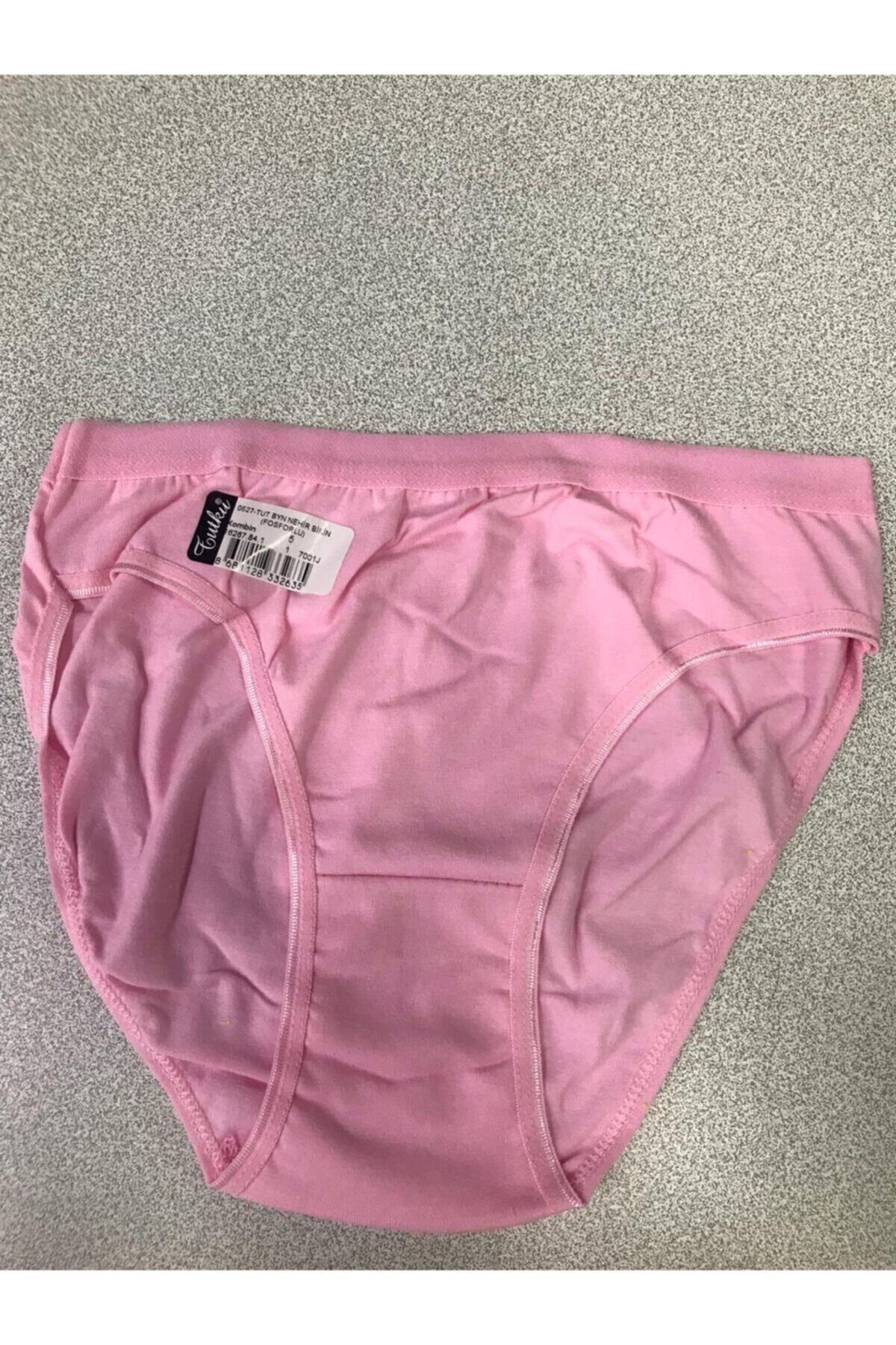 Tutku 12'li Paket Bayan Kadın Düz Fosforlu Bikini Külot Asorti Kilot