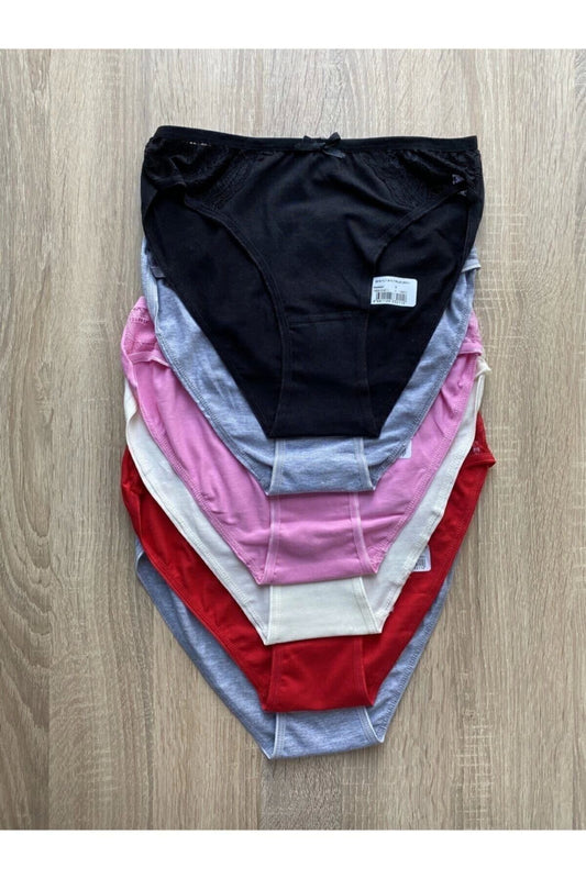 Tutku Kadın Renkli Bikini Alt Kombin Firuze 6 Lı Yeni Sezon