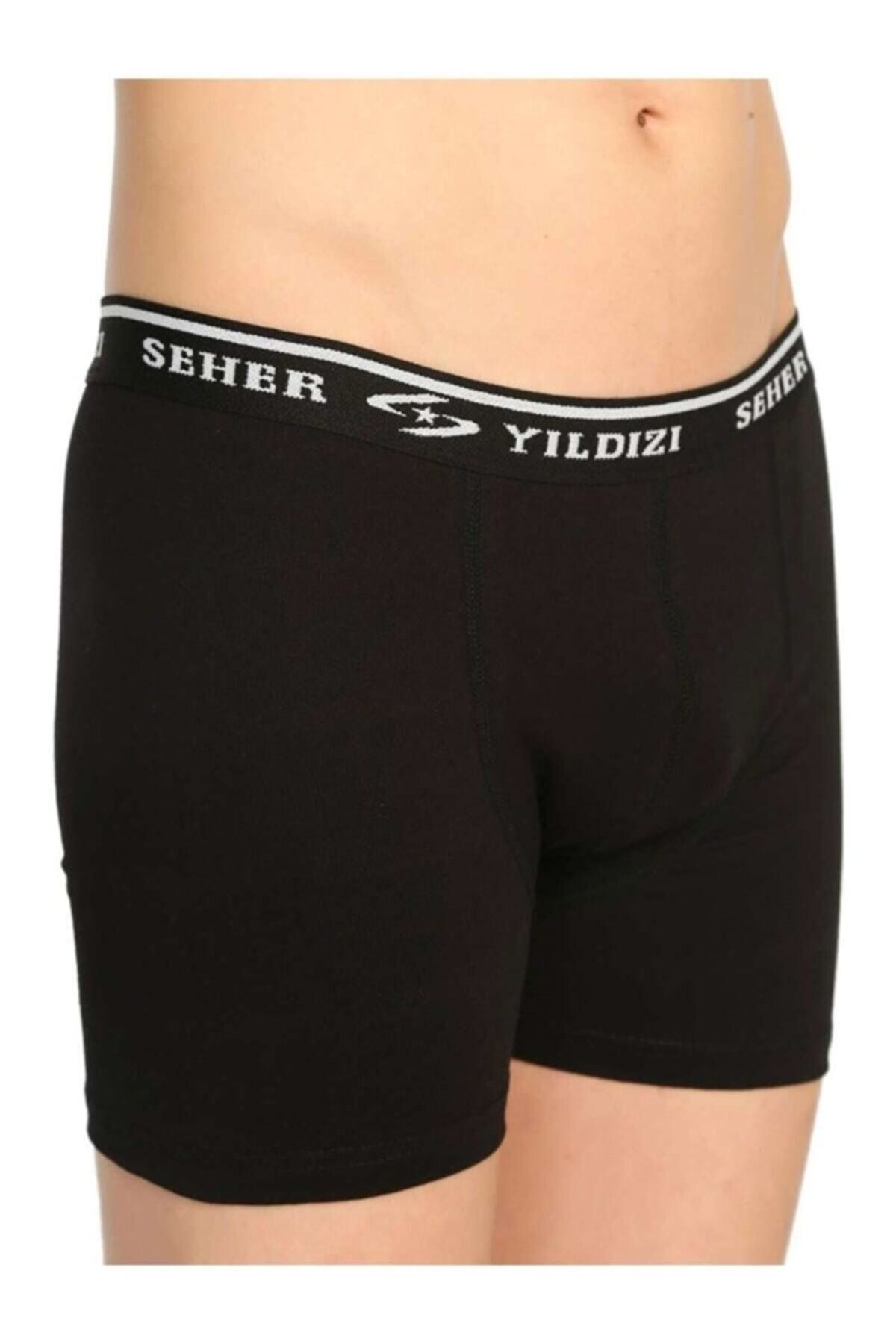 Seher Yıldızı Elastan Erkek 8'li Paket Likralı Gri Boxer 0060