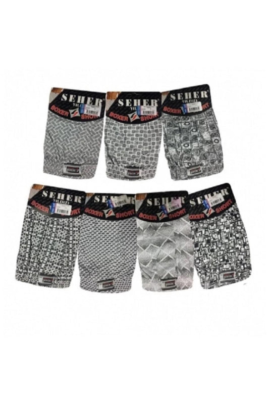 Seher Yıldızı Erkek Desenli Boxer 007 - 12 Adet