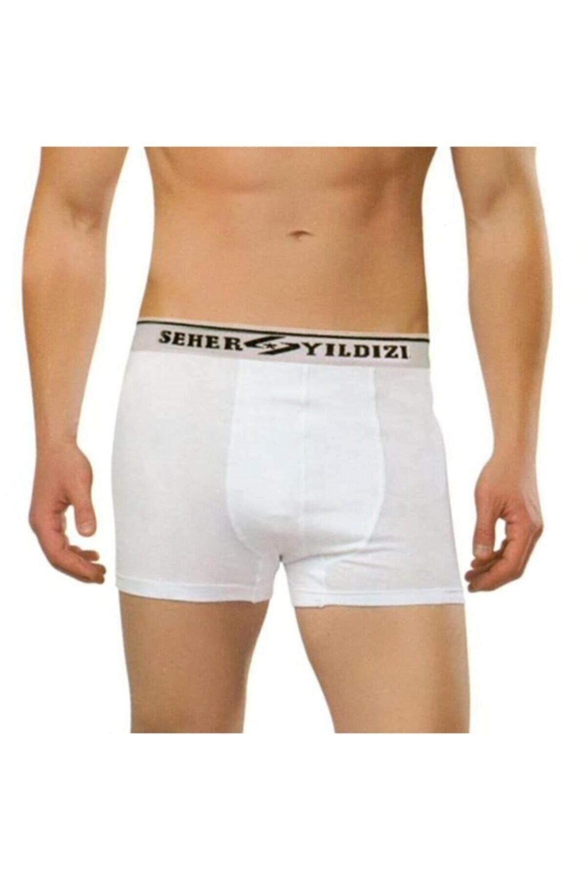 Seher Yıldızı Elastan Erkek 8'li Paket Likralı Gri Boxer 0060