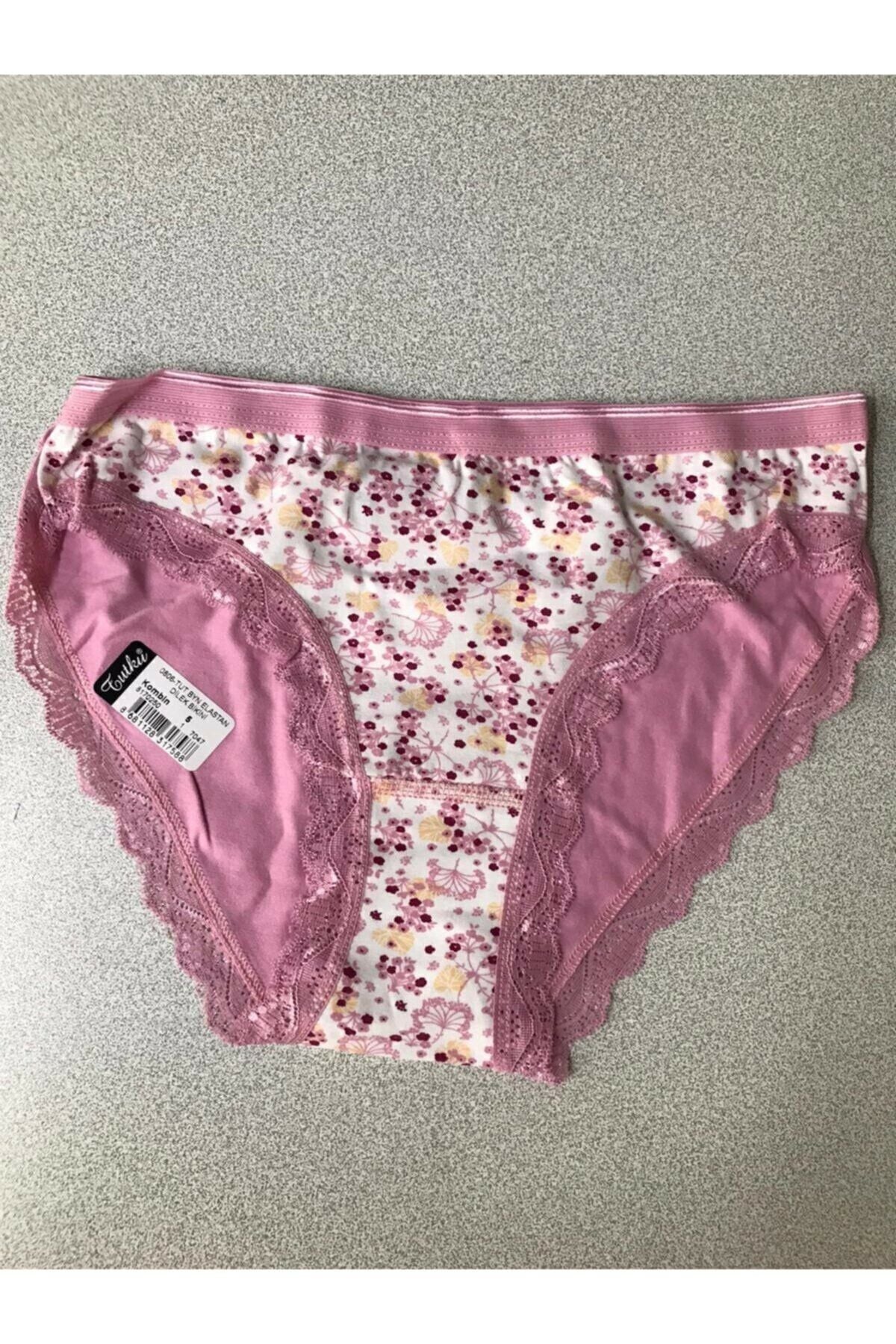 Tutku 12'li Paket Kadın Desenli Dantelli Bikini Külot Asorti Kilot