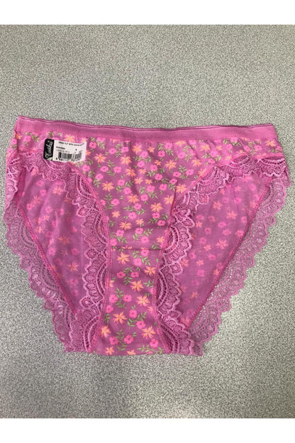 Tutku 12'li Paket Kadın Desenli Paça Dantelli Bikini Külot Asorti Kilot