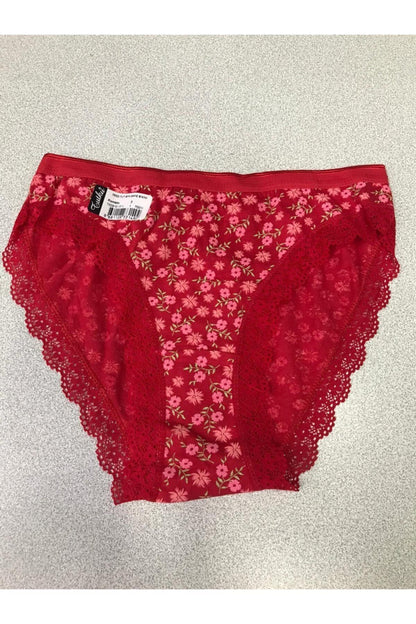 Tutku 12'li Paket Kadın Desenli Paça Dantelli Bikini Külot Asorti Kilot