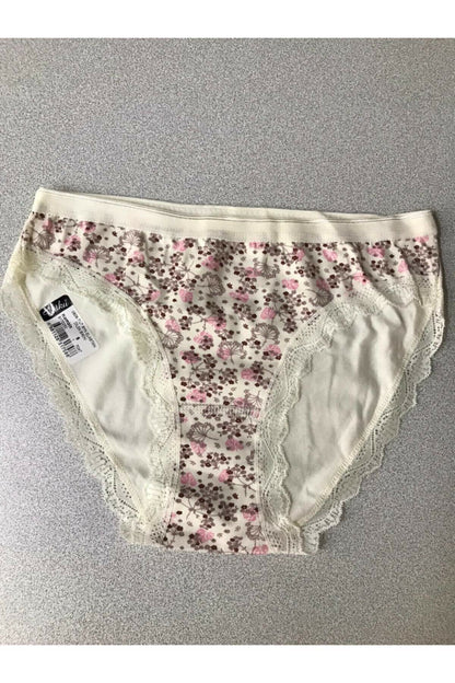 Tutku 12'li Paket Kadın Desenli Dantelli Bikini Külot Asorti Kilot
